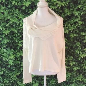 We the Free.White waffle cowl neck.Free People.M.